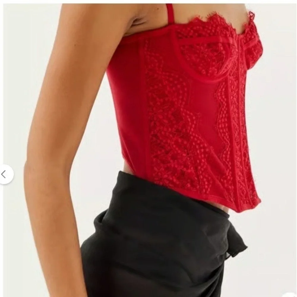 Festival Lace Corset Top Coquette Y2K Whimsigoth‎ Vamp XL